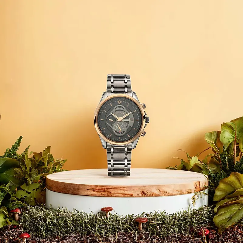 Titan Maritime Chronograph Lateen Sail Anthracite Dial Men's Watch- 1830KM01